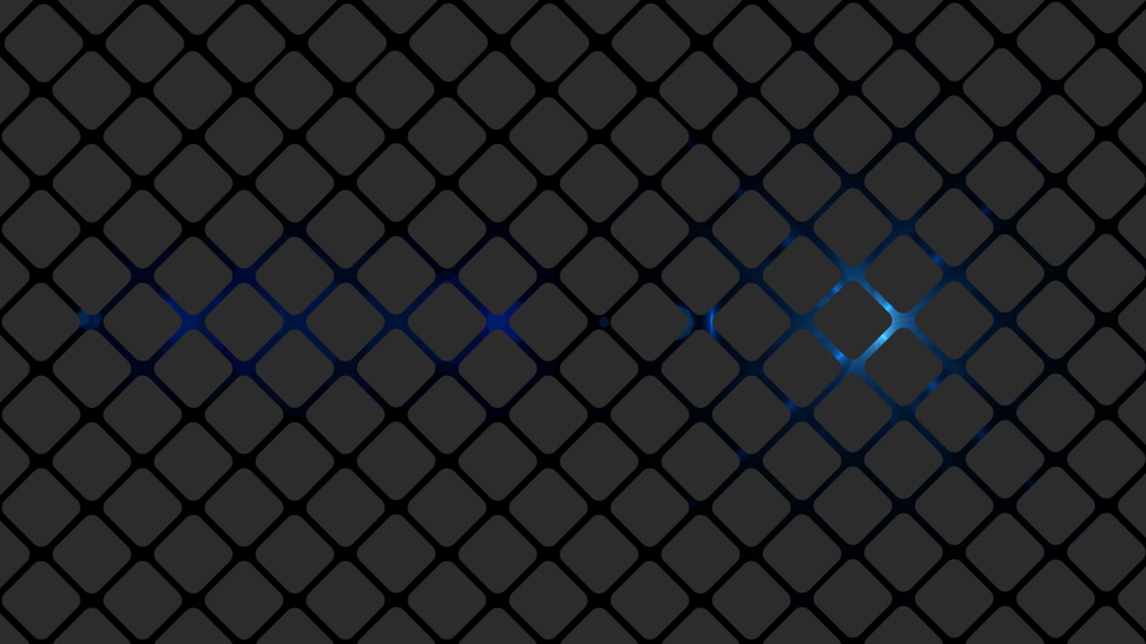 Abstract dark geometric background with a grid pattern of black diamond shapes and subtle blue glowing accents, created by Shoyab Mansoori.